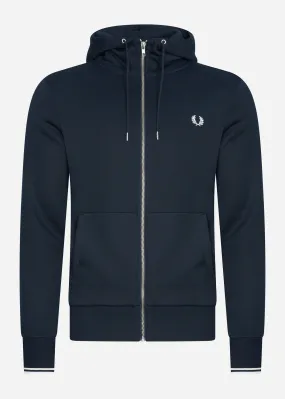 Hooded zip-through sweatshirt - navy