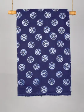 Illusory circle Indigo Cotton Hand Block Printed Fabric