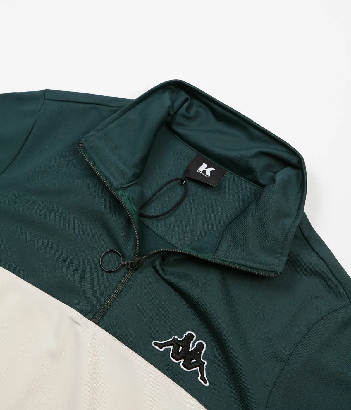 Kappa Kontroll Half Zip Jacket - Dark Green / Light Beige