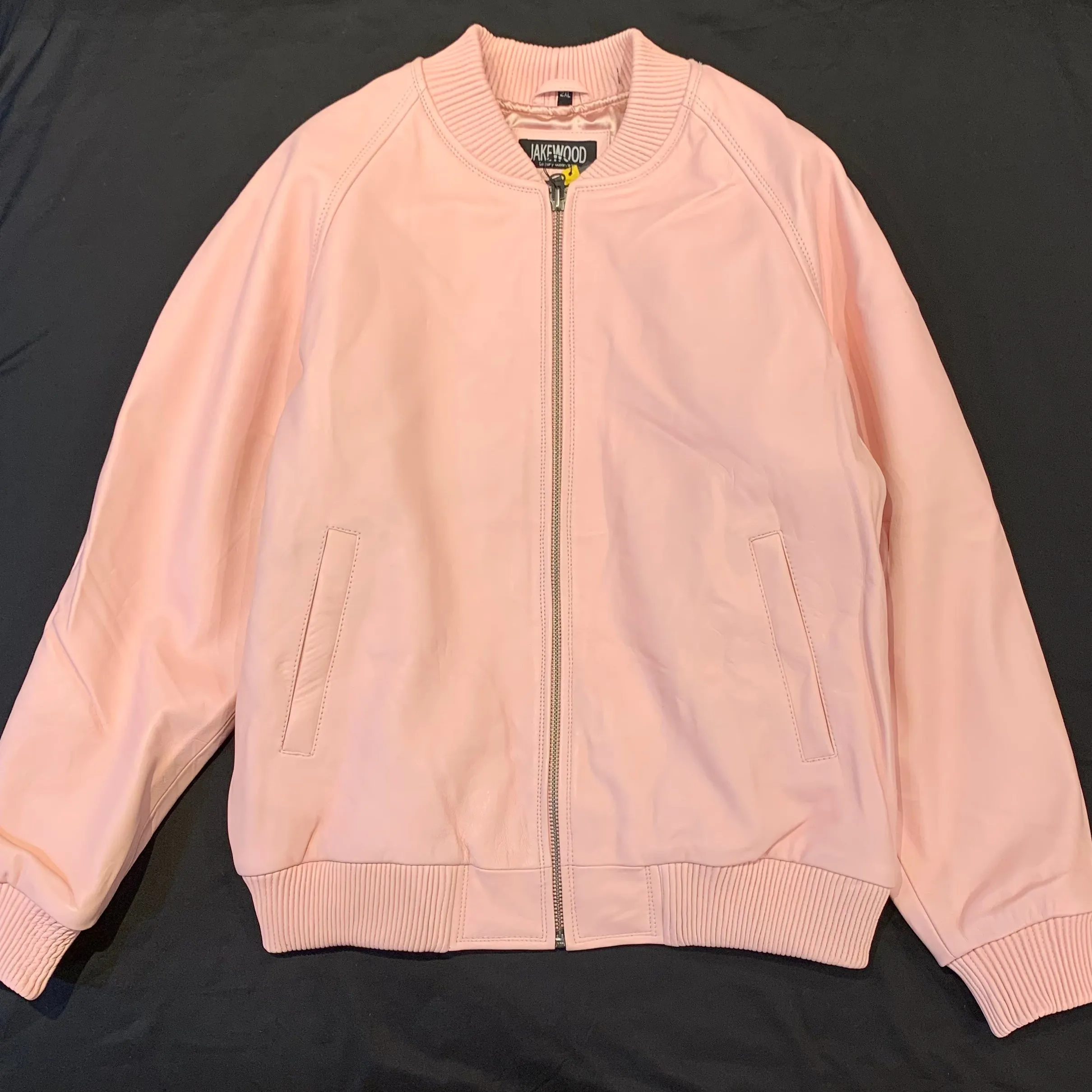 Kashani Men's Pink Salmon Lambskin Varsity Jacket