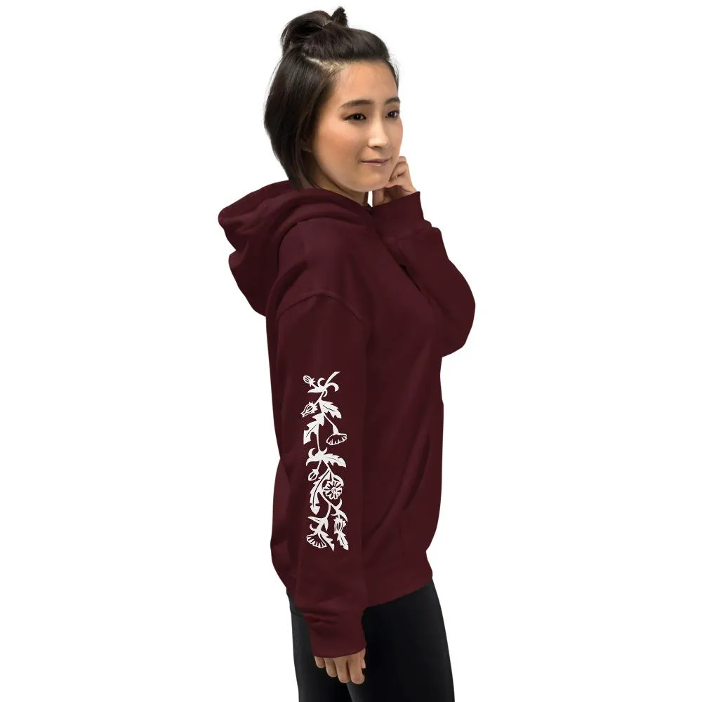 KIC Lifestyle Floral Hoodie in Maroon