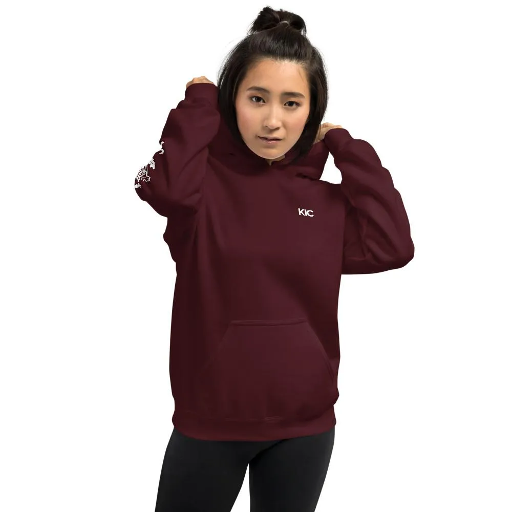 KIC Lifestyle Floral Hoodie in Maroon