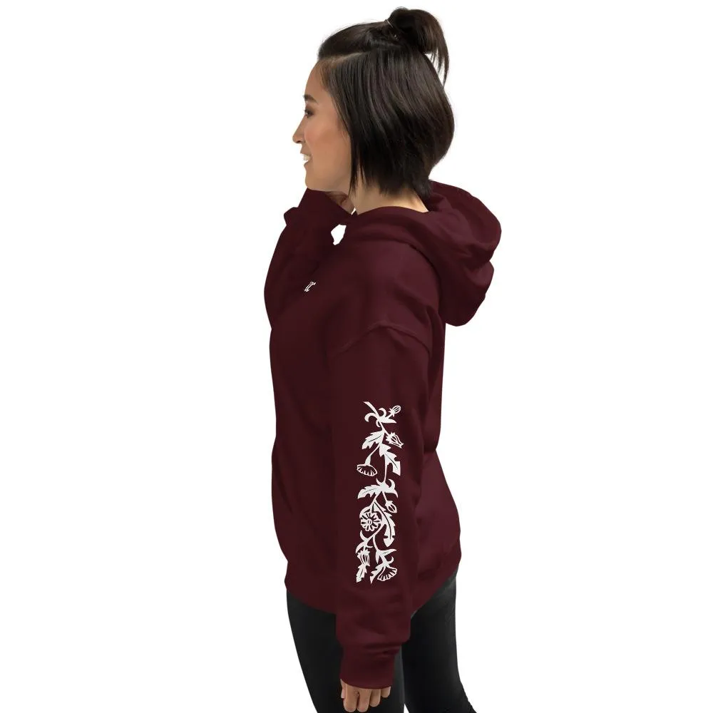 KIC Lifestyle Floral Hoodie in Maroon