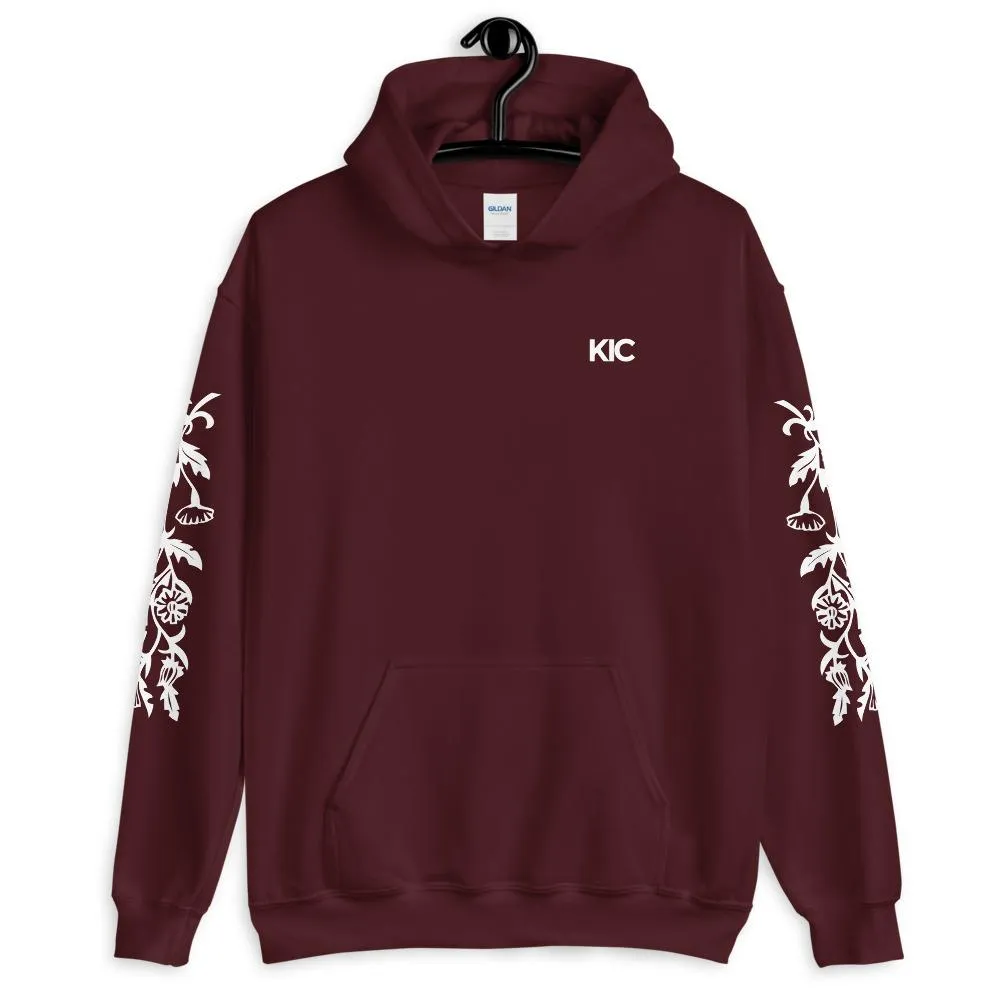 KIC Lifestyle Floral Hoodie in Maroon