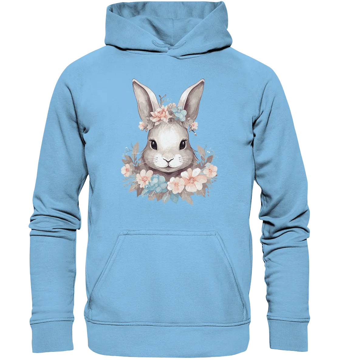 Kinder Hoodie mit Blumen Hase Motiv "Boho Bunny"