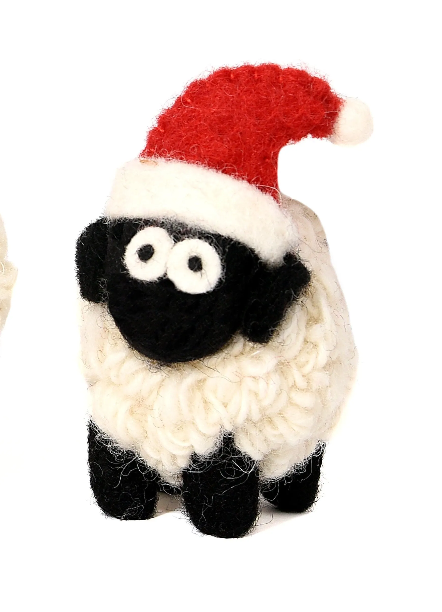 Knitted Sheep Collectable with Santa hat