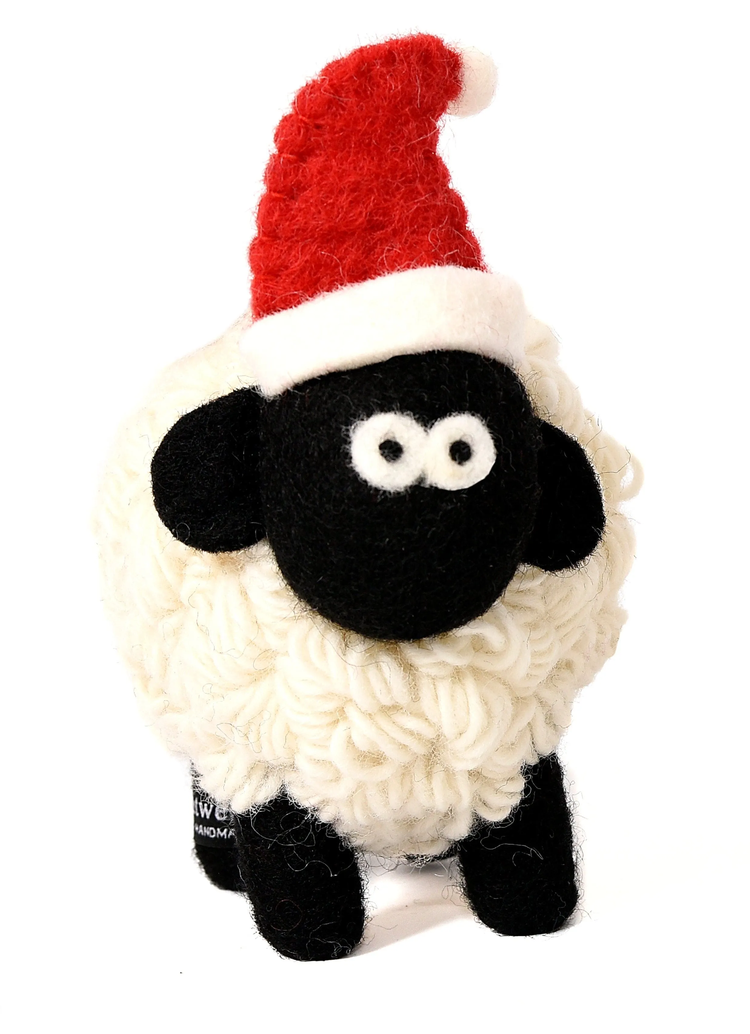 Knitted Sheep Collectable with Santa hat