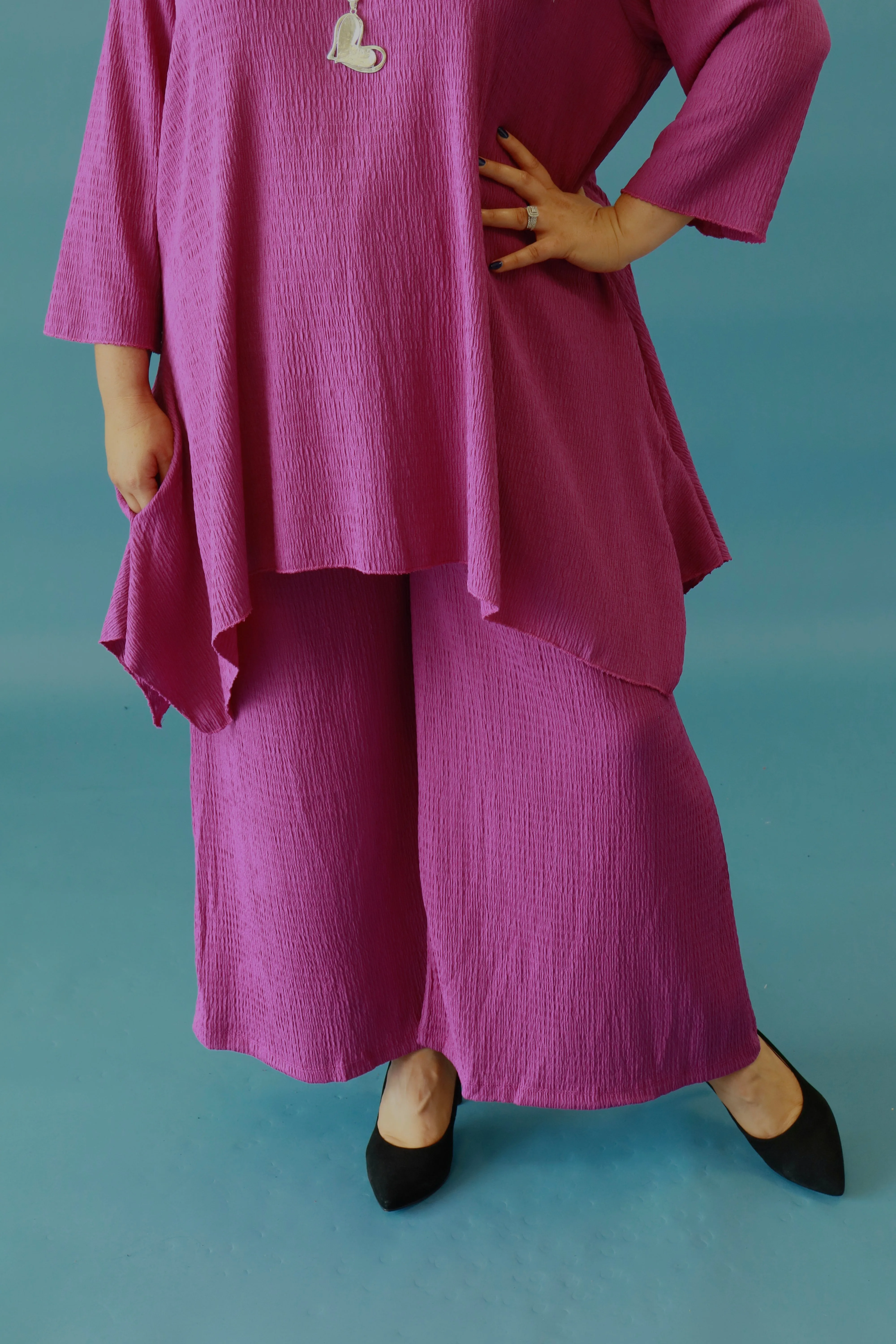 Lily Crepe Co-Ord in Magenta