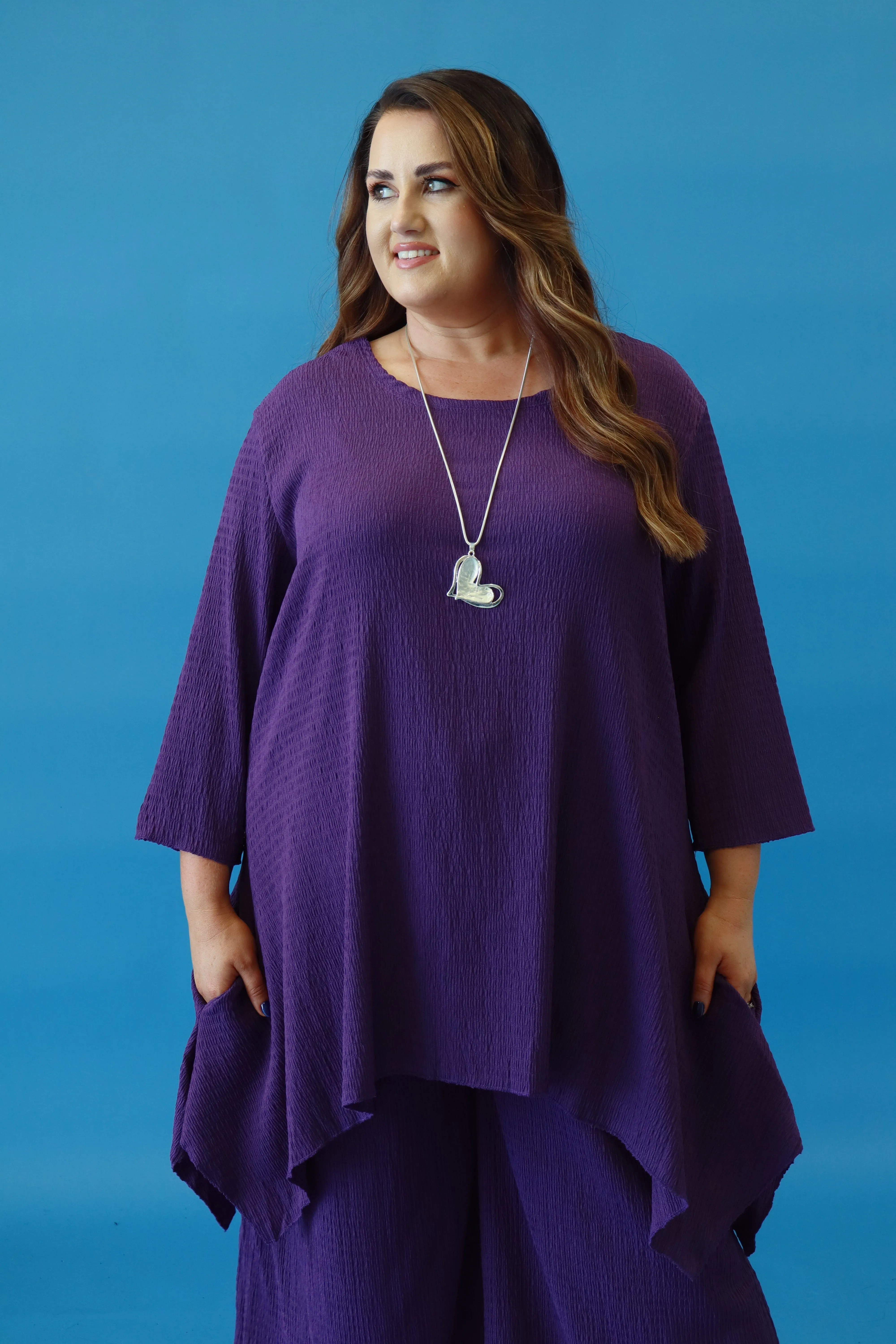 Lily Crepe Co-Ord in Purple