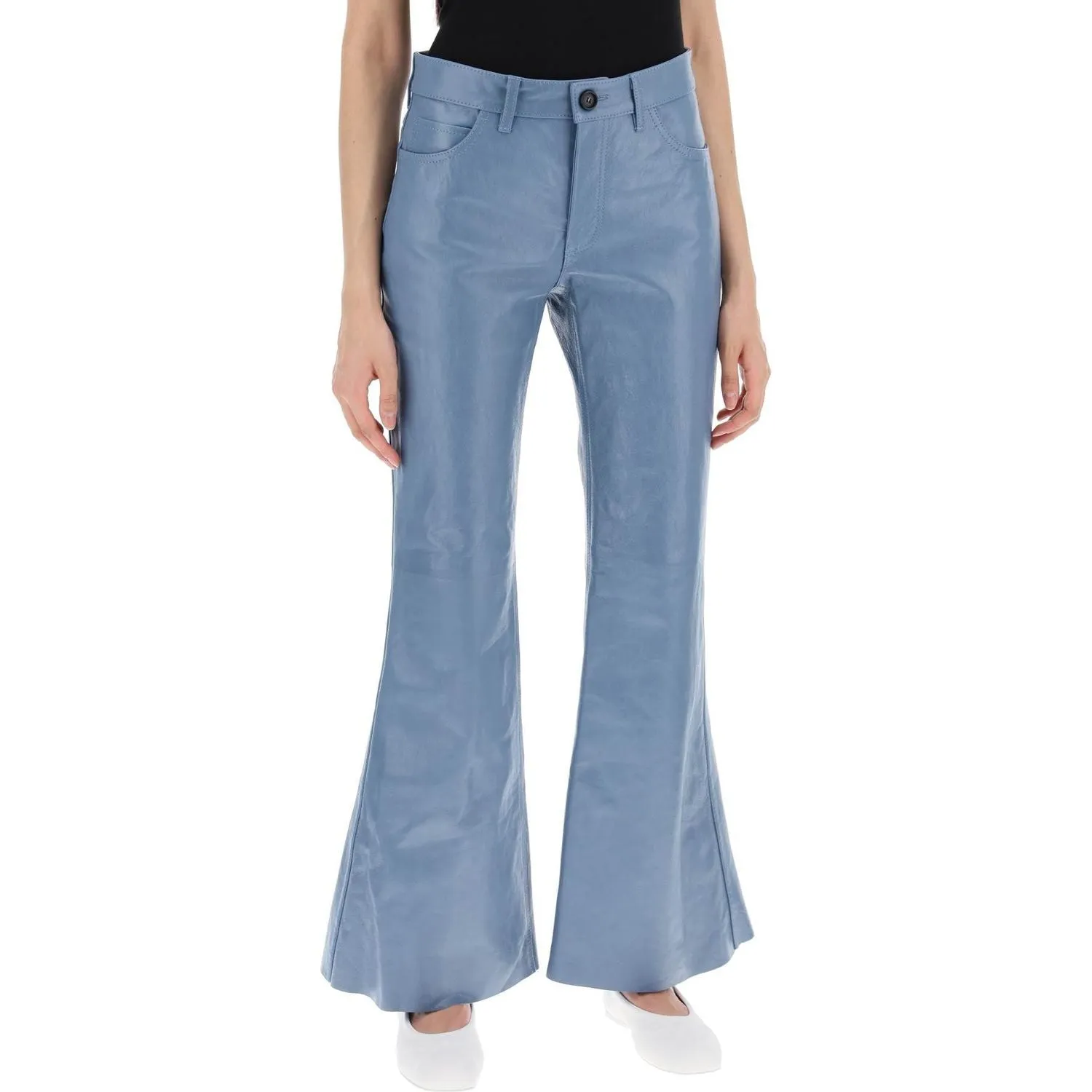 Marni flared leather pants for women