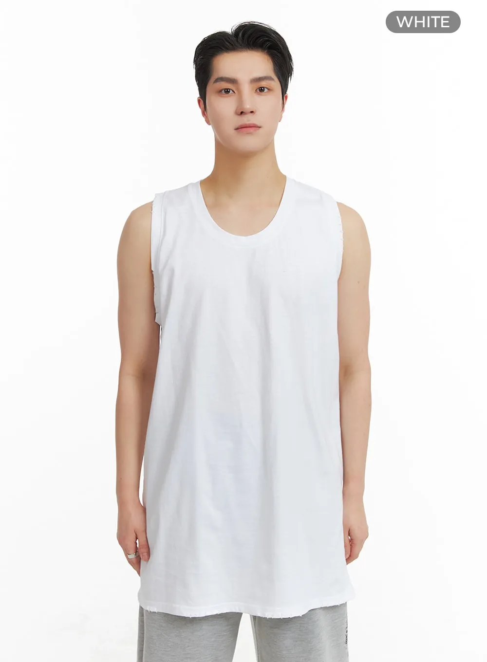 Men's Basic Cotton Sleeveless Tee IA401