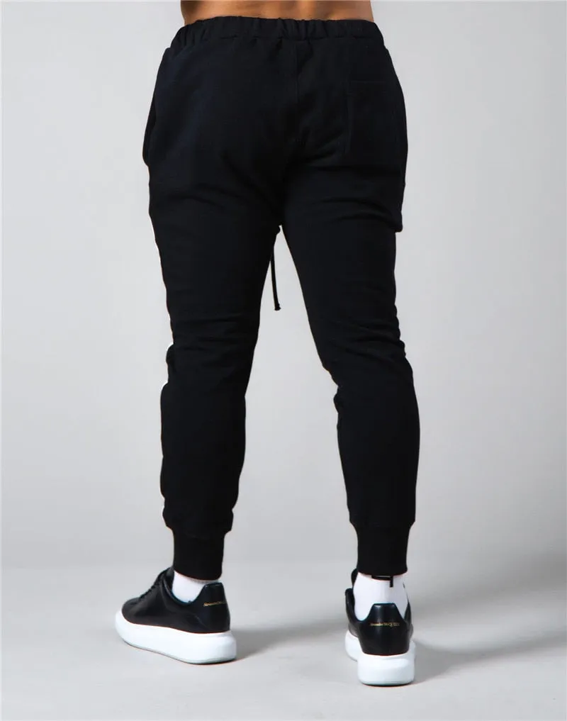 Men's Brand Casual Joggers Sweatpants Gym Running Pants Mens Fitness Bodybuilding Men Jogging Pants Zipper cotton Mix Sweatpants