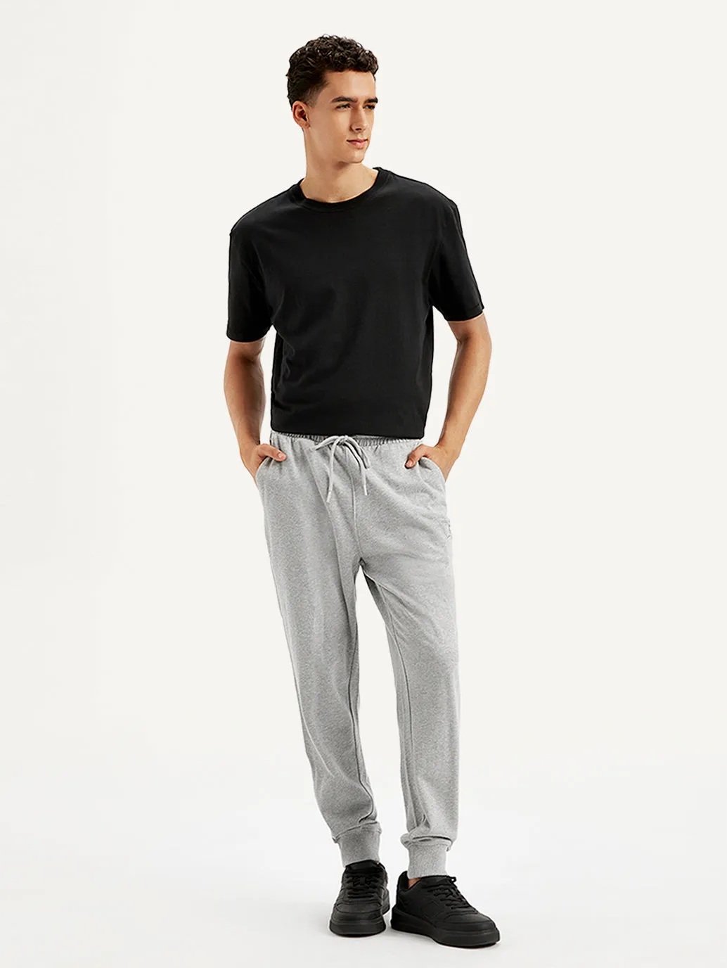 Men's Light Grey Regular Fit Joggers