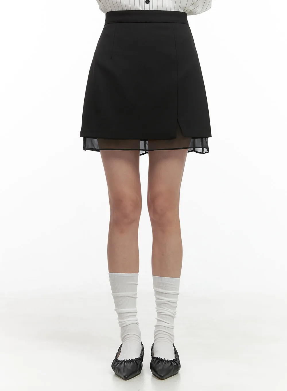 Mesh Layered Mini Skirt OG416