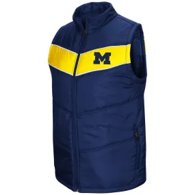 Michigan Wolverines Colosseum "Red Beaulieu" Full Zip Puffer Vest