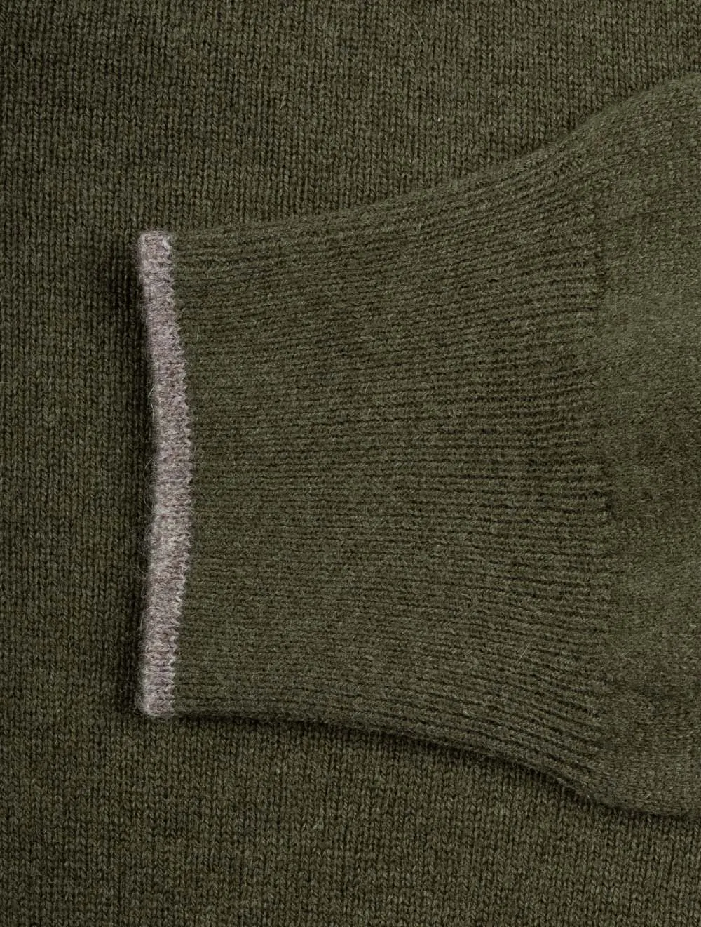 Mock Zip Alcantara Knitwear Green