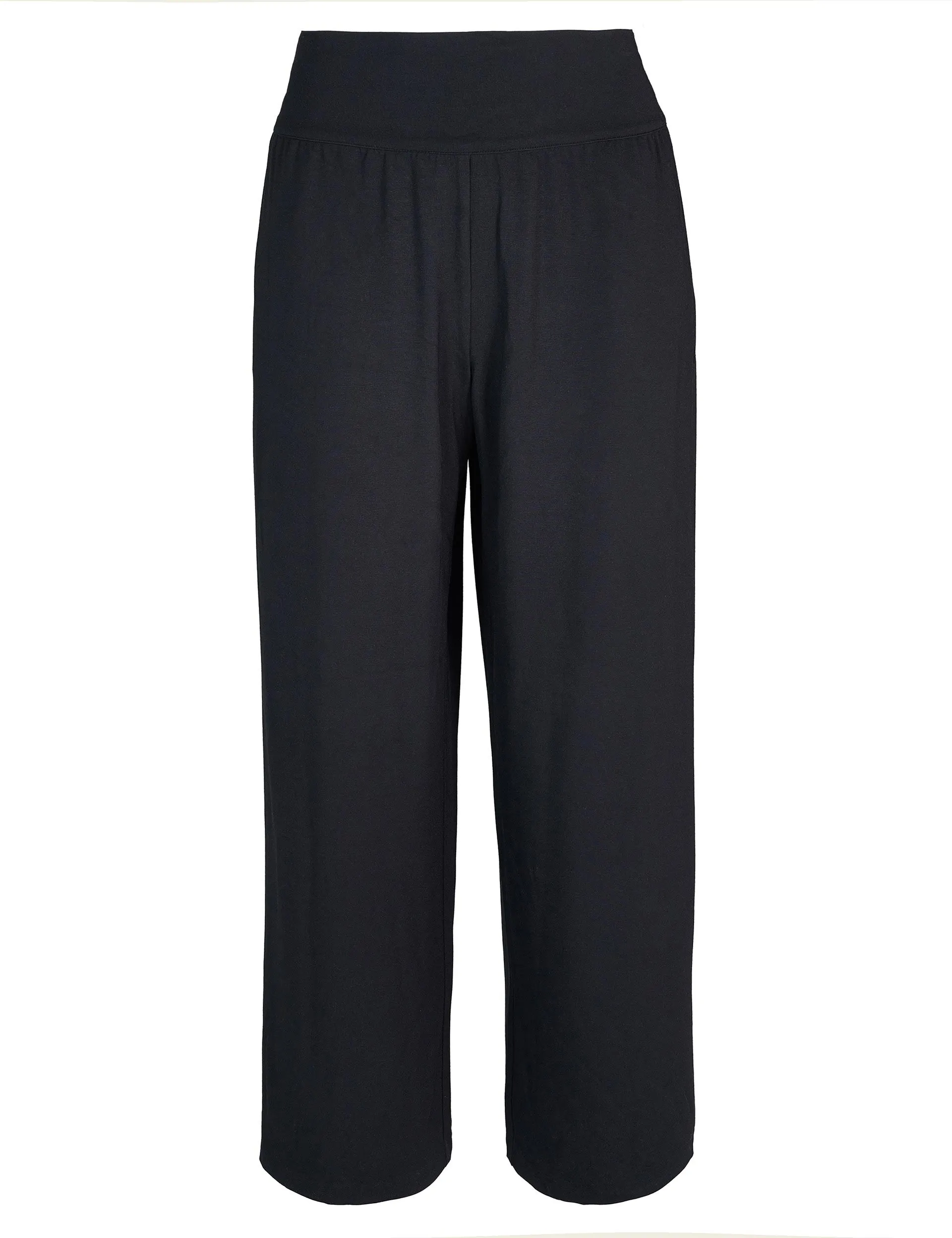 Modal Wide Leg Trousers - Black