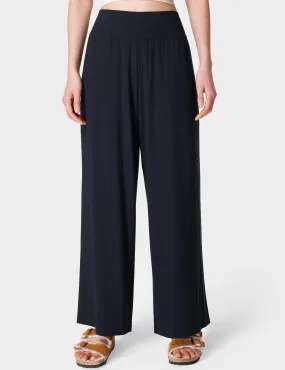 Modal Wide Leg Trousers - Black