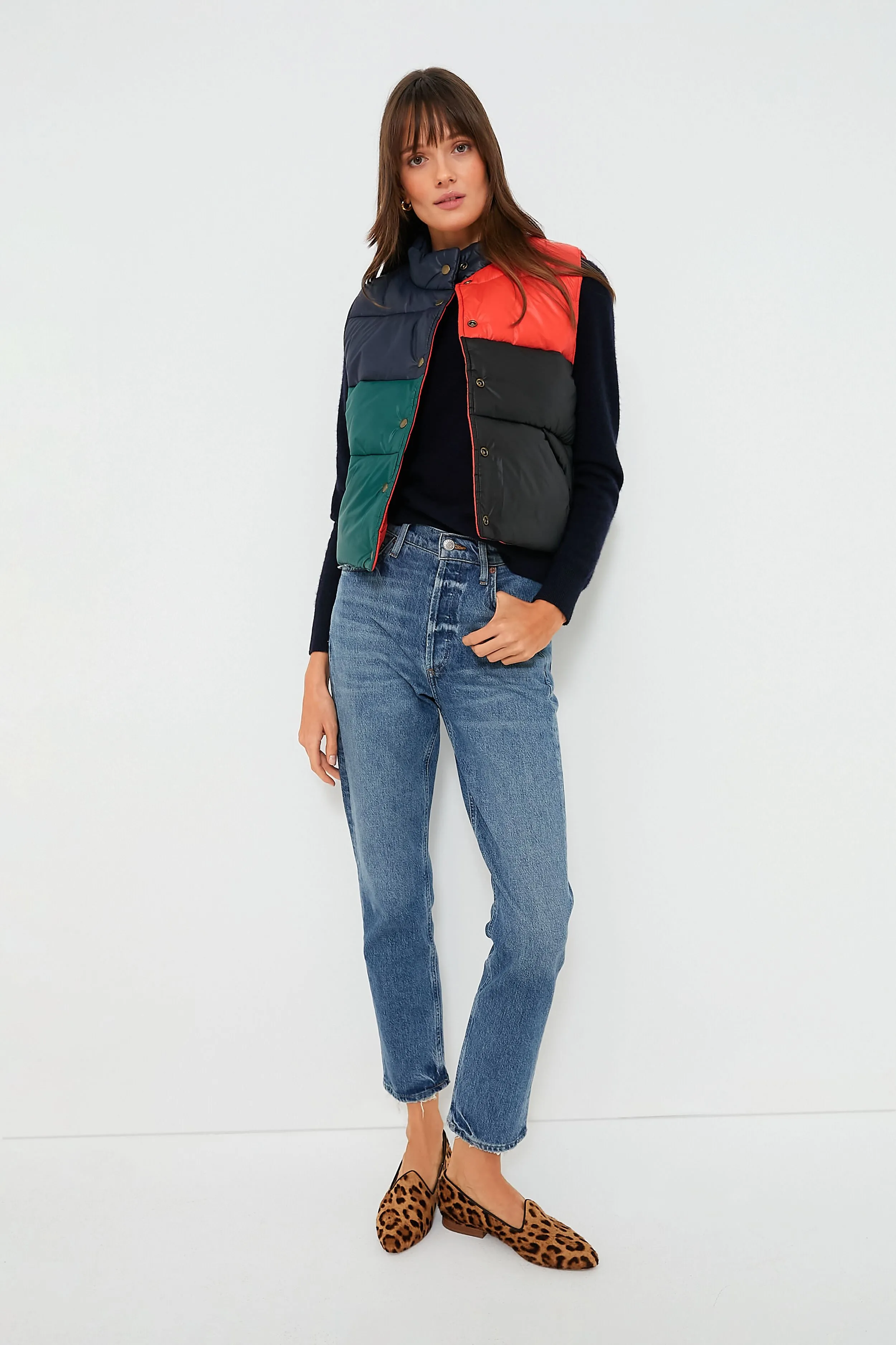 Multi Colorblock Nylon Emile Vest