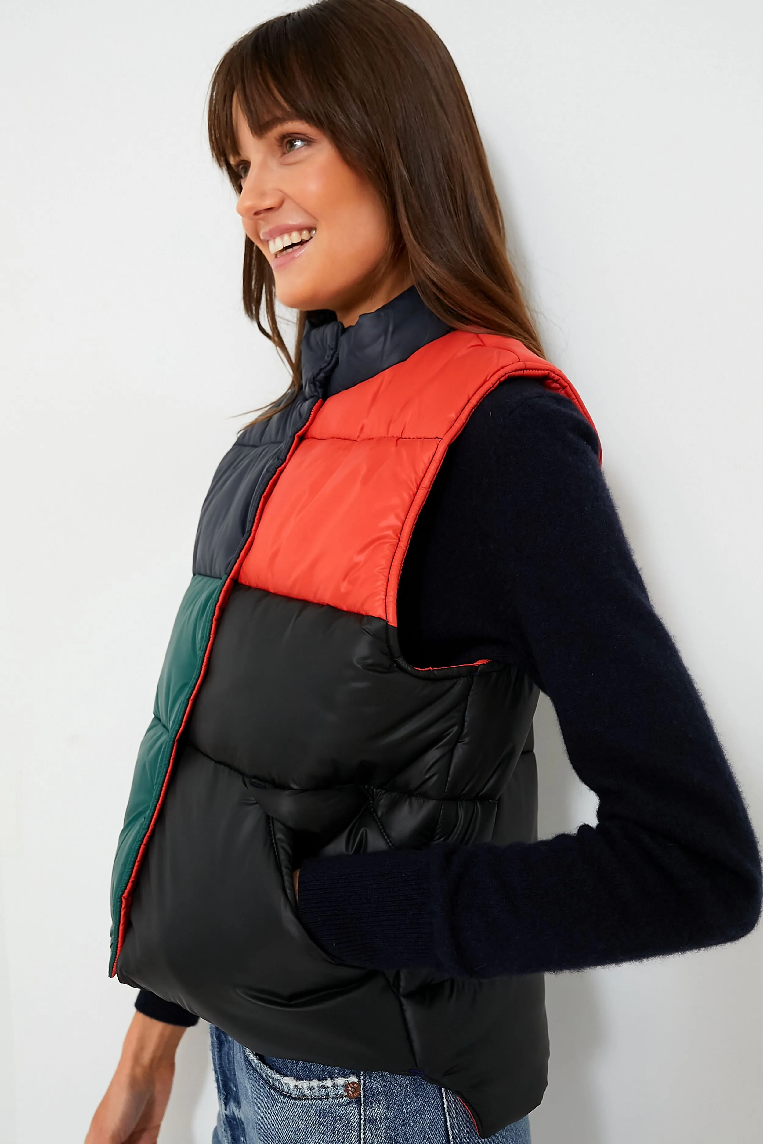 Multi Colorblock Nylon Emile Vest