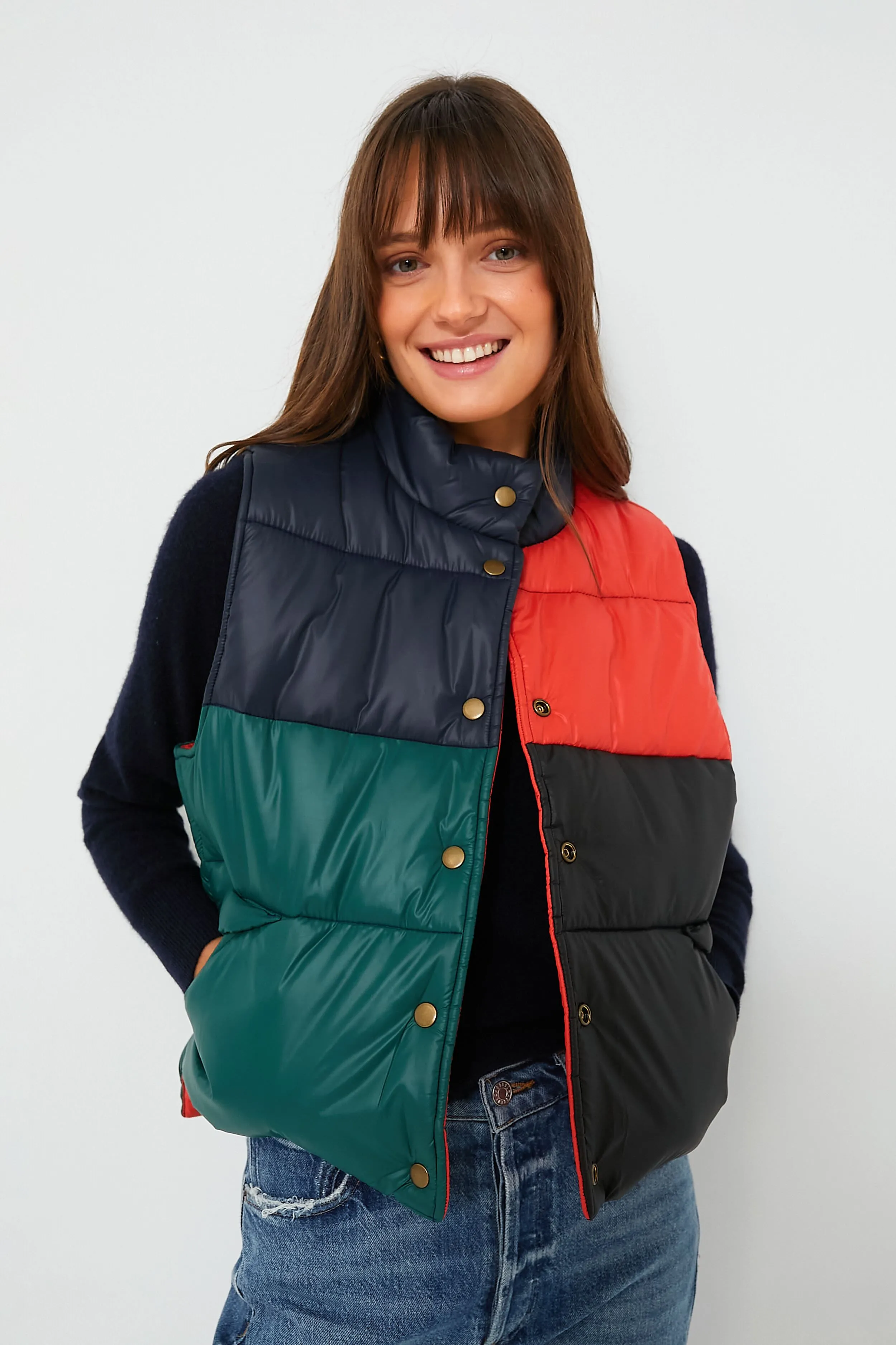 Multi Colorblock Nylon Emile Vest