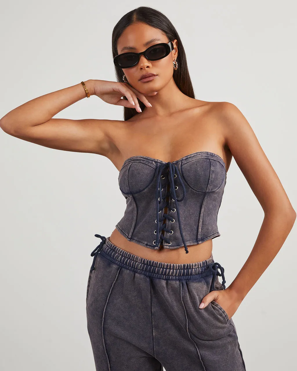 Natalia Fleece Corset Top