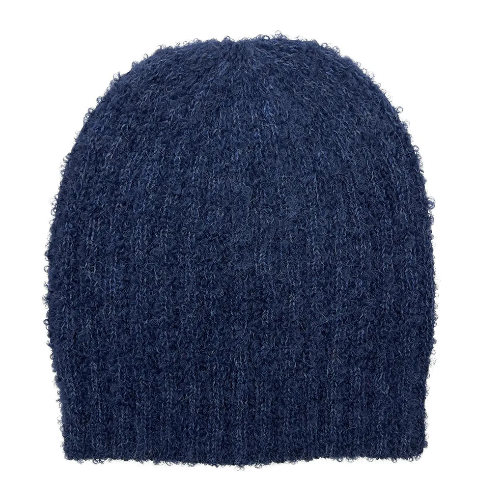 Navy Loop Knit Alpaca Beanie by SLATE   SALT