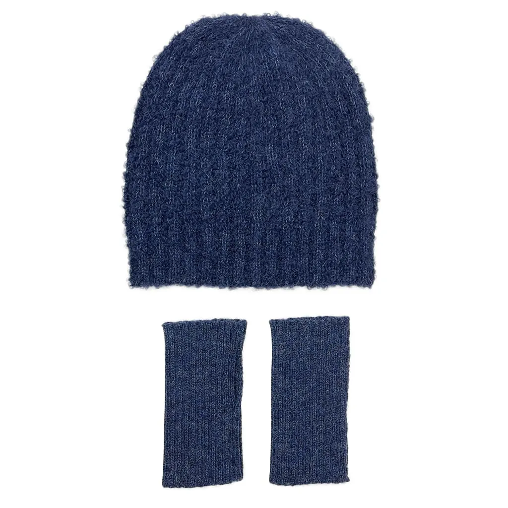 Navy Loop Knit Alpaca Beanie by SLATE   SALT