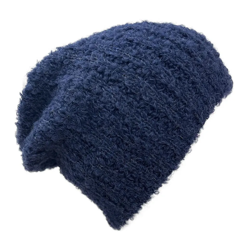 Navy Loop Knit Alpaca Beanie by SLATE   SALT