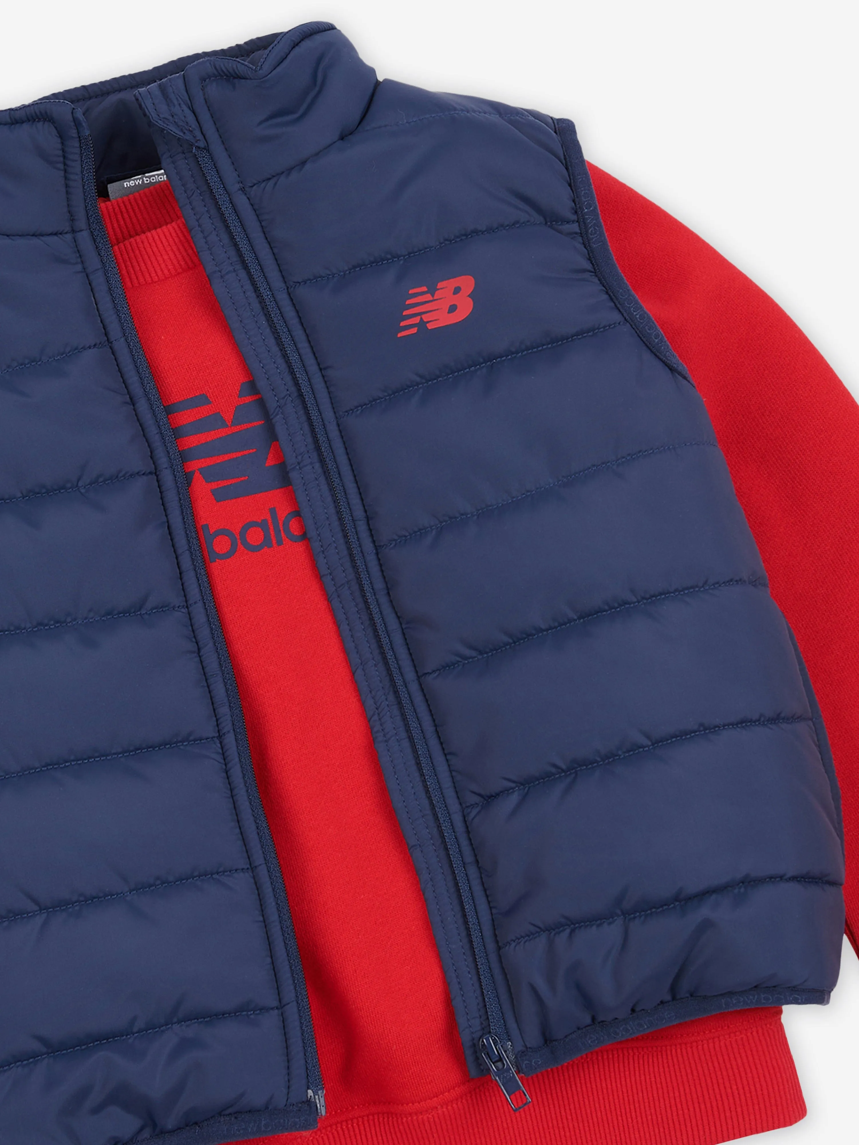 New Balance Baby Boys Tracksuit and Gilet Set in Red