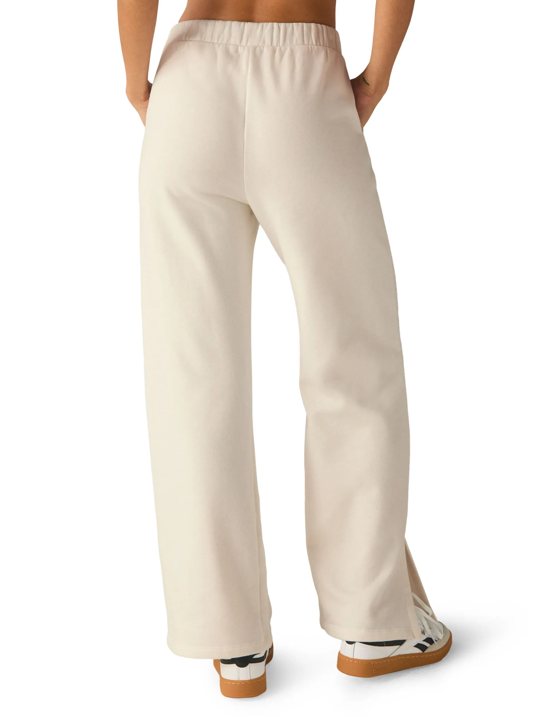 Open Ended Mid Rise Wide Leg Pant - Fresh Snow