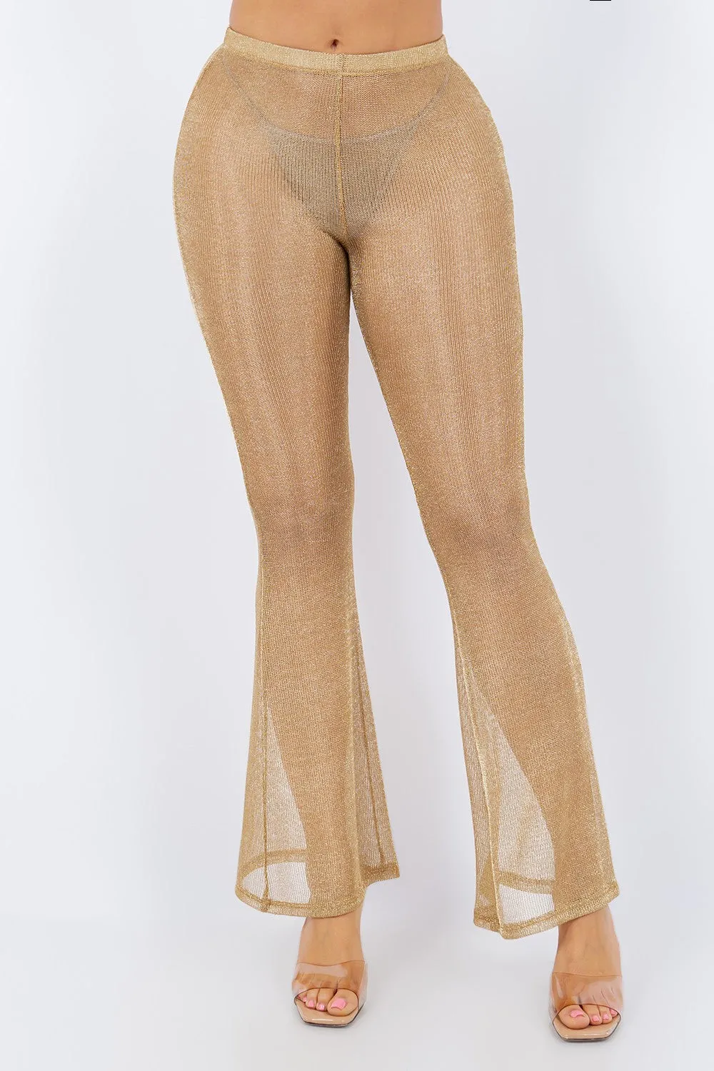 Palazzo Pants - Gold Mesh