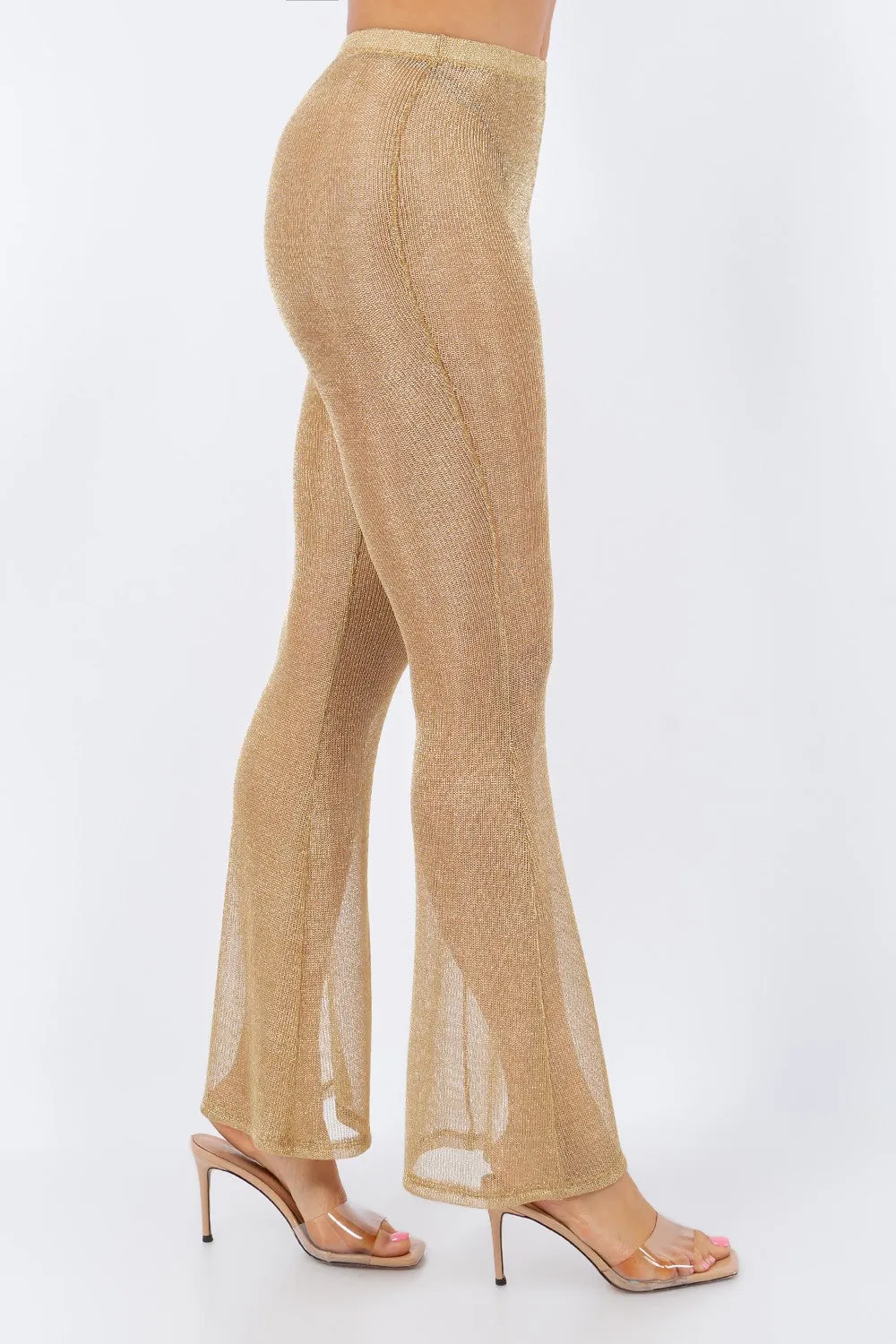 Palazzo Pants - Gold Mesh