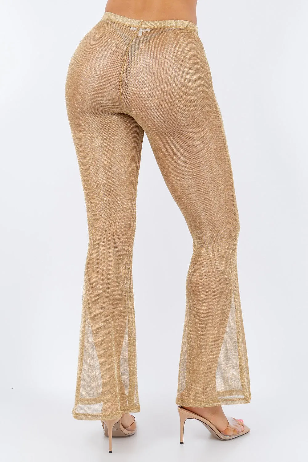 Palazzo Pants - Gold Mesh