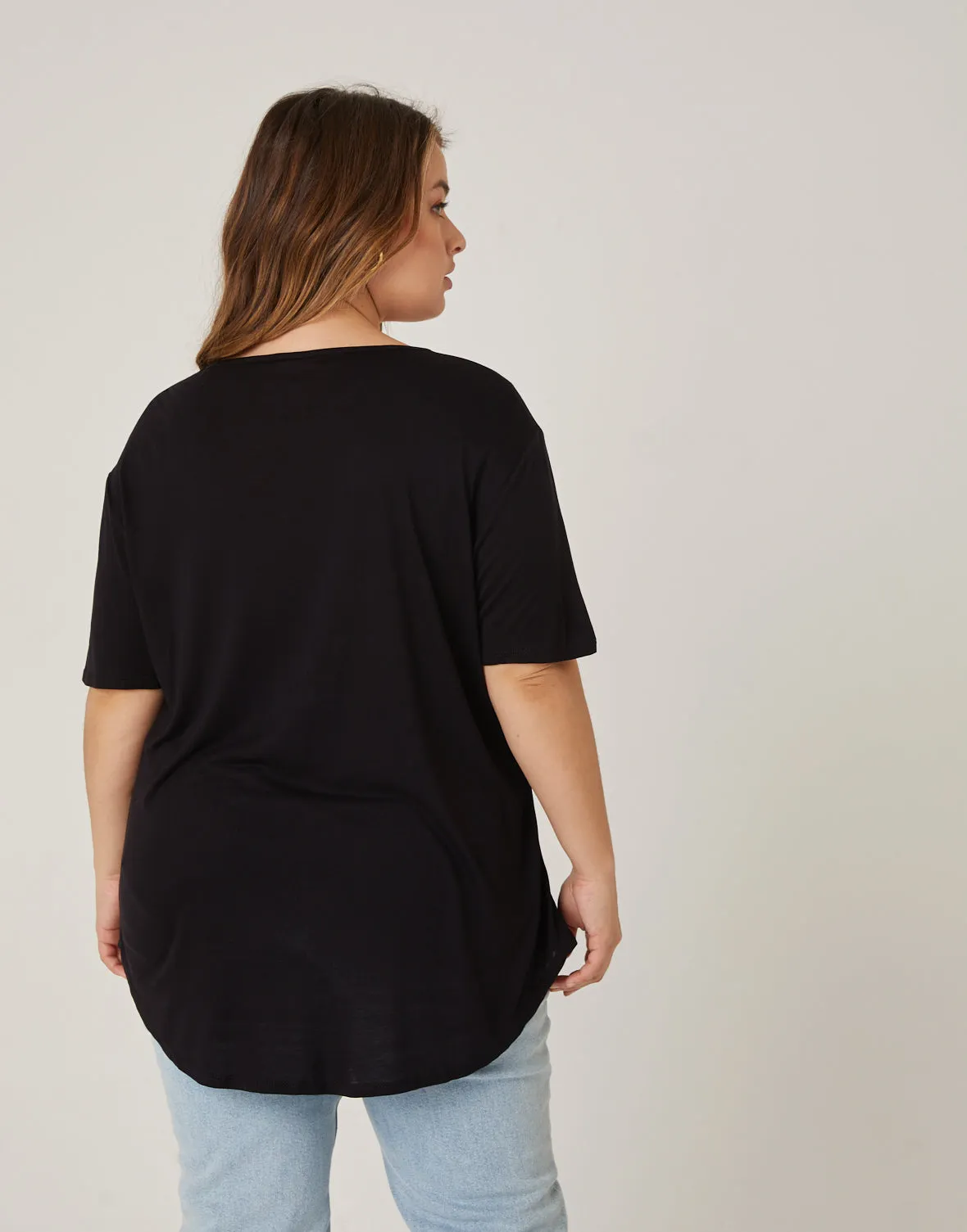 Plus Size Anytime Simple Knot Tee