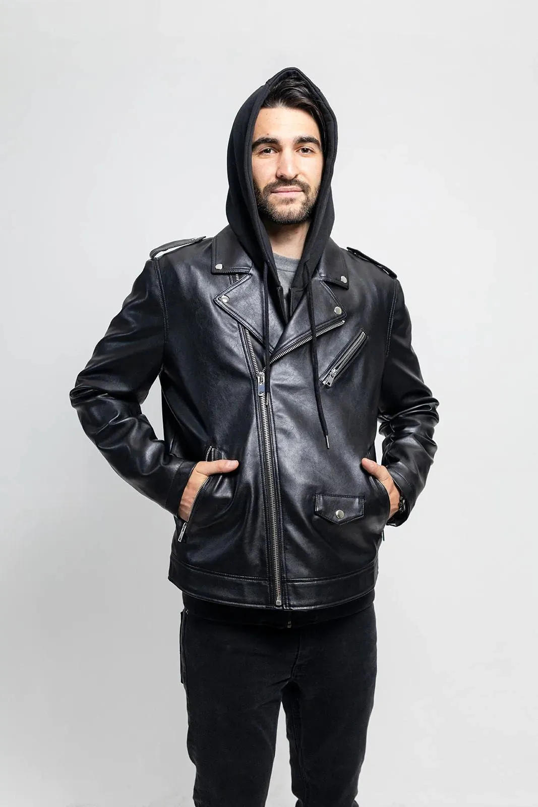 Ralph Mens Vegan Faux Leather Jacket