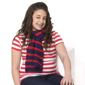 Red Heart Knit Heroic Stripes Scarf