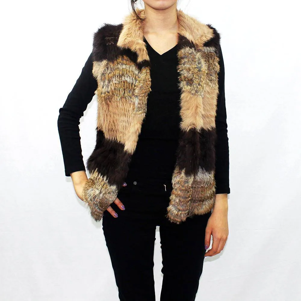 Rex Rabbit Fur Vest - Camel