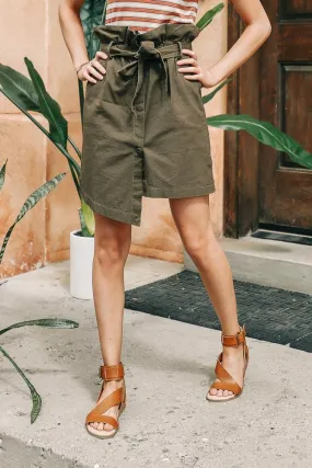 Seville Paperbag Skirt in Olive