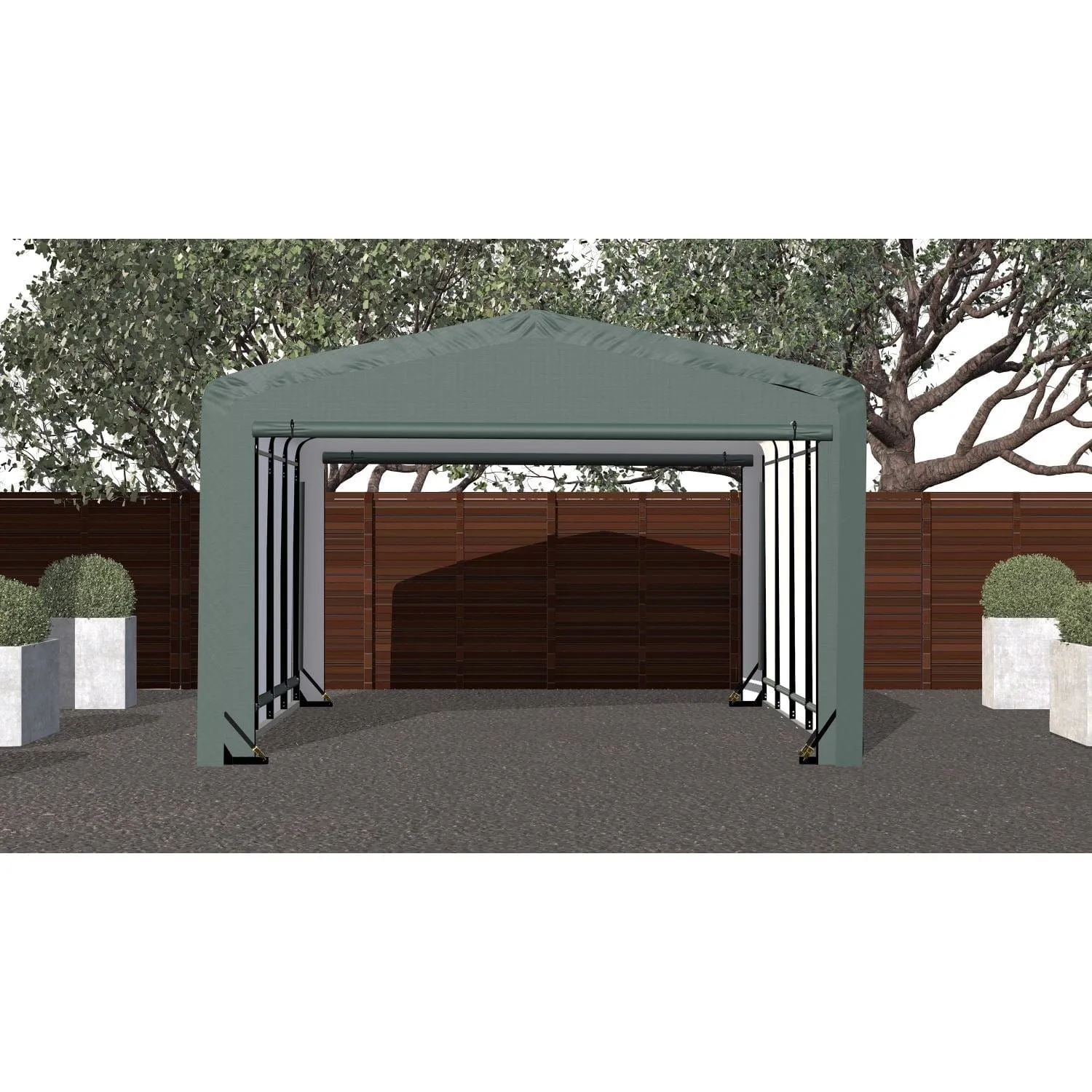 ShelterLogic | ShelterTube Wind and Snow-Load Rated Garage 12x23x8 Green