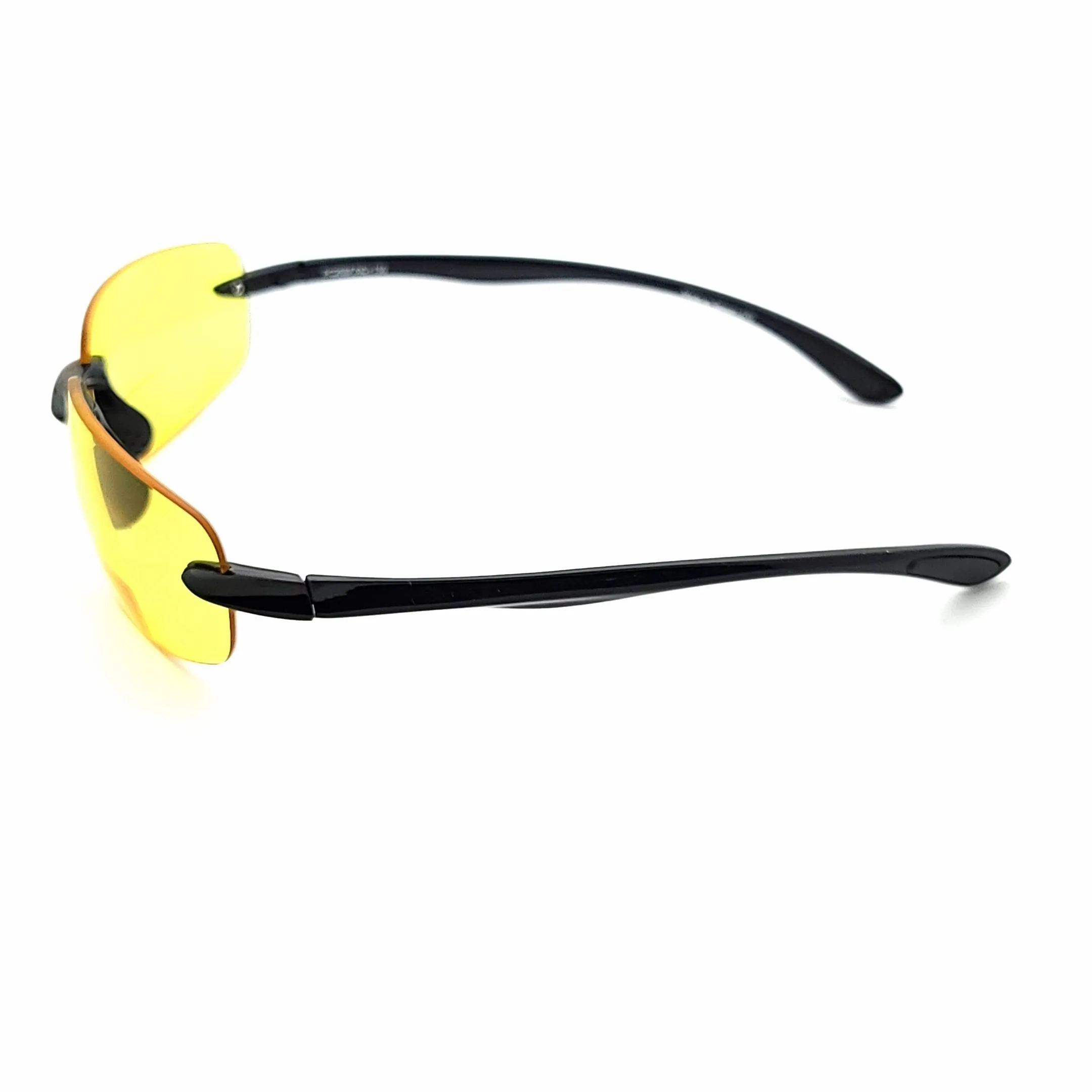 Shotgun Yellow Tinted Rimless Shooting, Hunting, & Night Driving Sports Bifocal Glasses