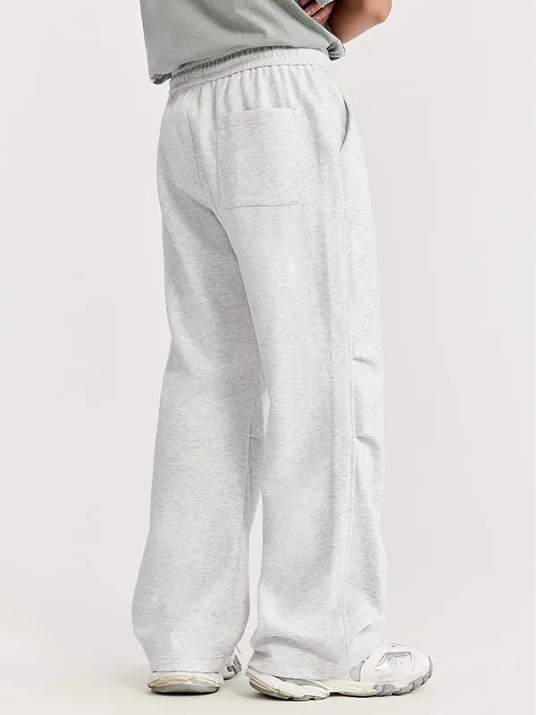 Side Pleated Sweatpants in Light Grey Color