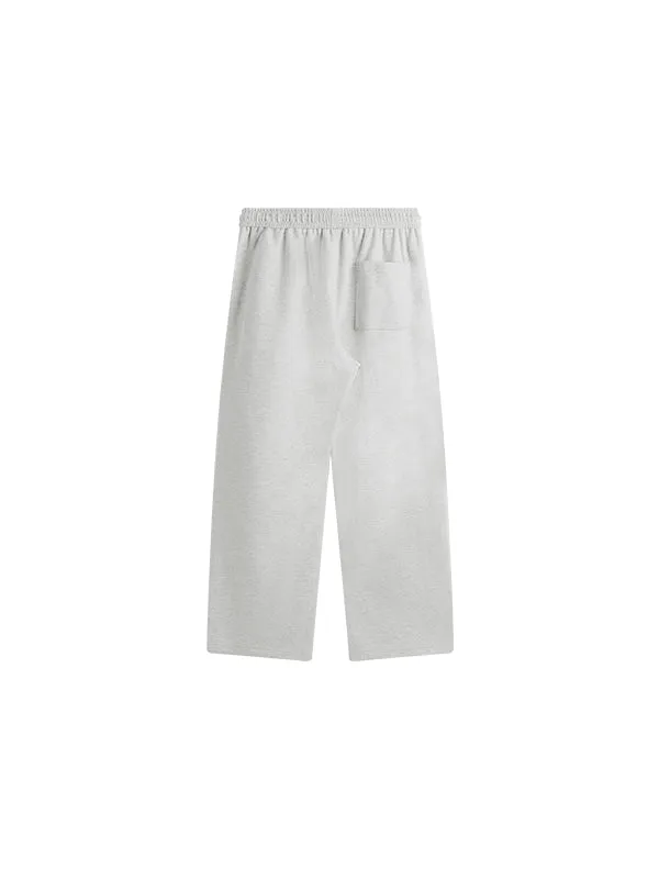 Side Pleated Sweatpants in Light Grey Color