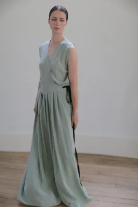 Silk Crepe Wrap Dress | Jade