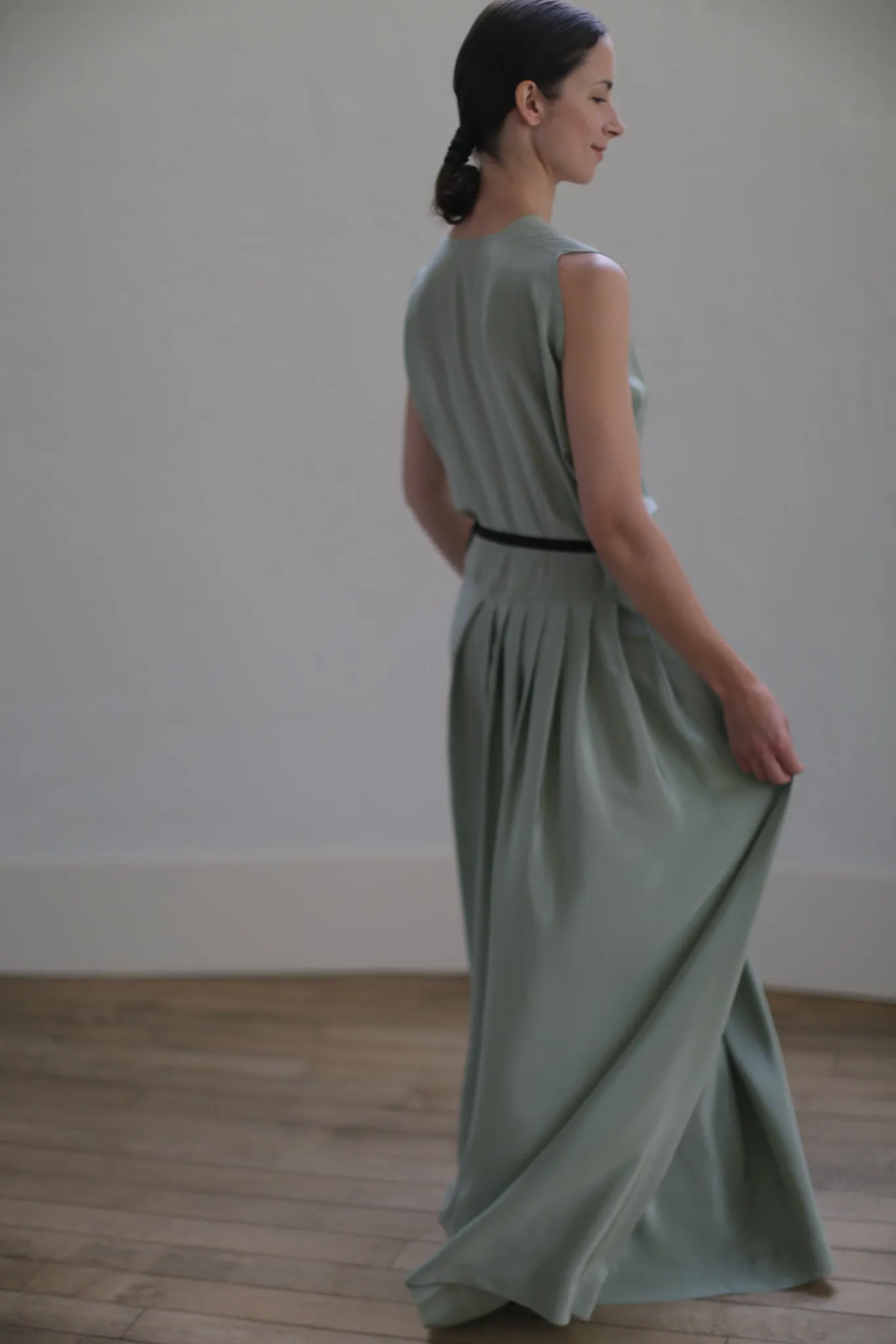 Silk Crepe Wrap Dress | Jade