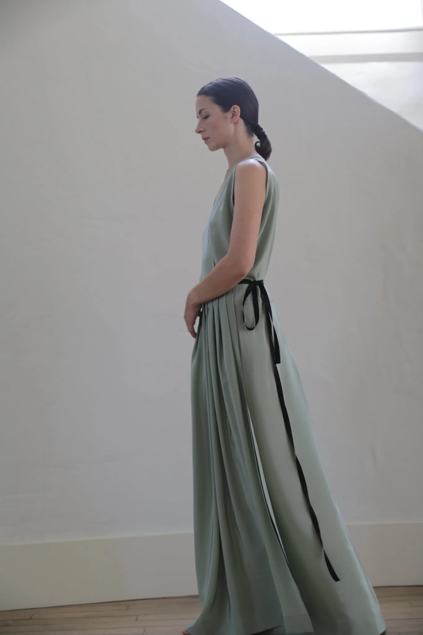 Silk Crepe Wrap Dress | Jade