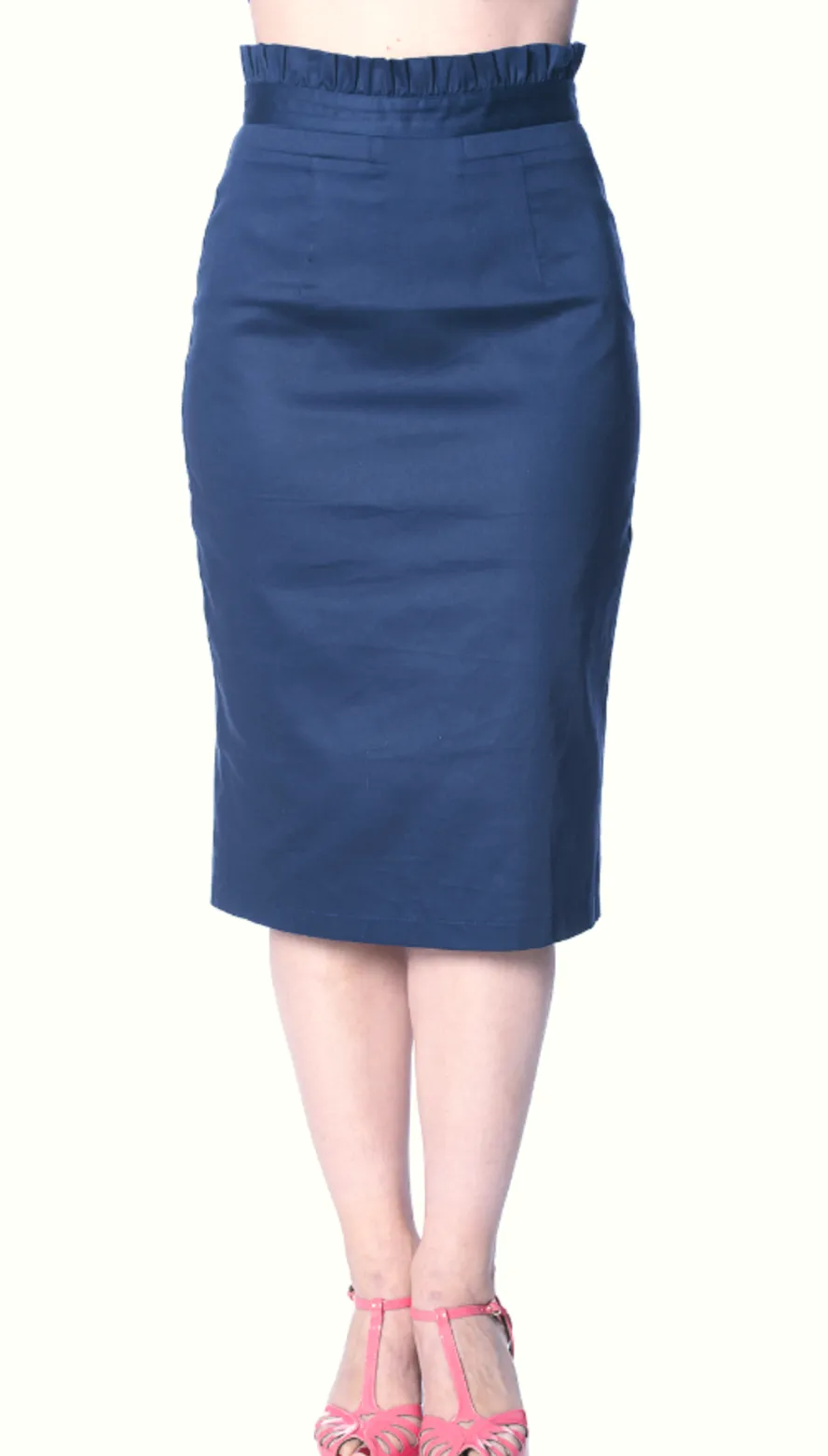 Skirt Navy Ruffle Pencil