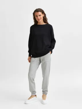 Stasie Organic Cotton Sweatpants - Light Grey Melange