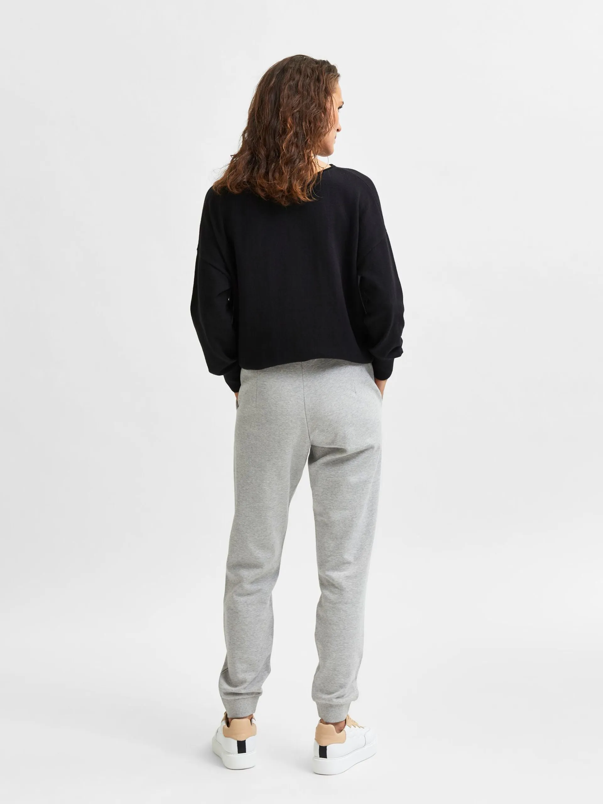 Stasie Organic Cotton Sweatpants - Light Grey Melange