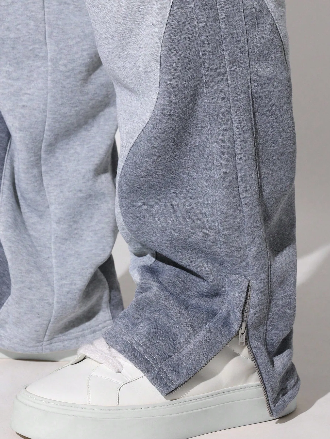 Straight Fit Colour Block Panel Sweatpants With Drawstrings